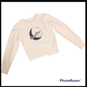 RAG & BONE White and Black 1984 Reconstructed Sweatshirt Size XS / TP